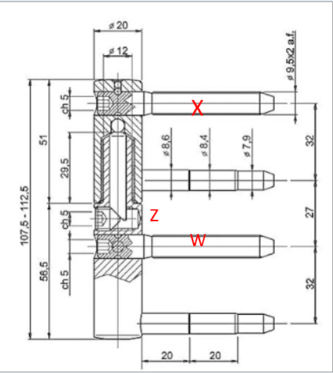 Anuba regolabile sezione con viti X W Z.png