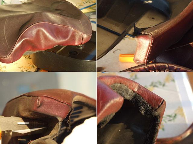 Unstitch the single pieces that make up the seat