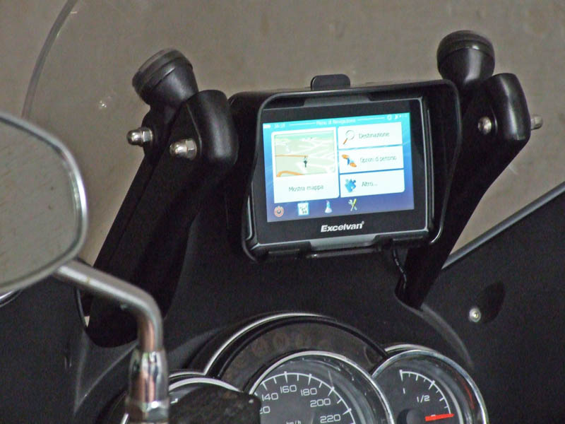 Navigator mounted on the motorcycle