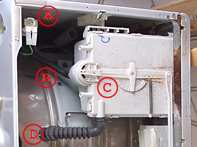 Componenti relativi al carico dell'acqua in una lavatrice