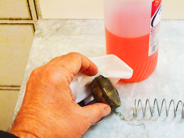 Pulizia dei componenti del pulsante del WC tipo CATIS Pulizia dei componenti del pulsante del WC tipo CATIS