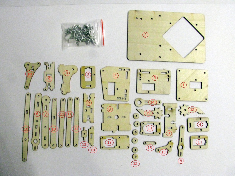 4 DOF mechanical arm kit pieces detached from their bases 4 DOF mechanical arm kit pieces detached from their bases