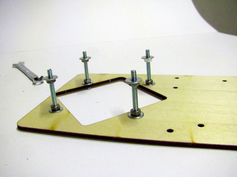 Screws for fixing the rotation servo holder on the fixed base Screws for fixing the rotation servo holder on the fixed base