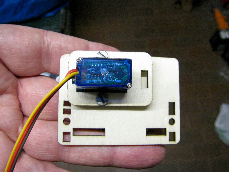 Attaching the robotic arm elevation control servo Attaching the robotic arm elevation control servo