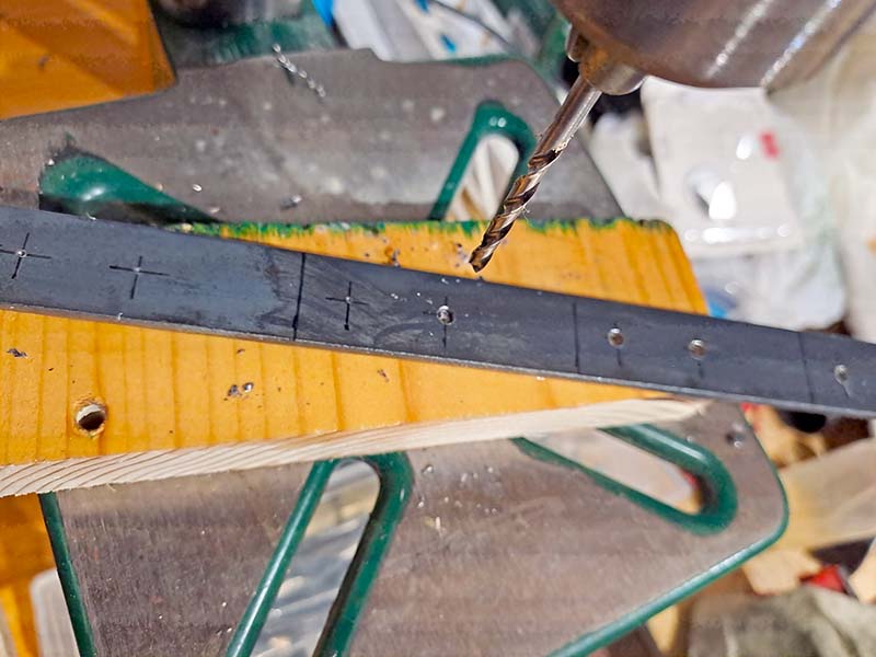 I drill holes with the pillar drill I drill holes with the pillar drill