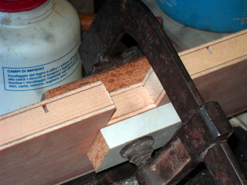 Dowel glued into empty recess