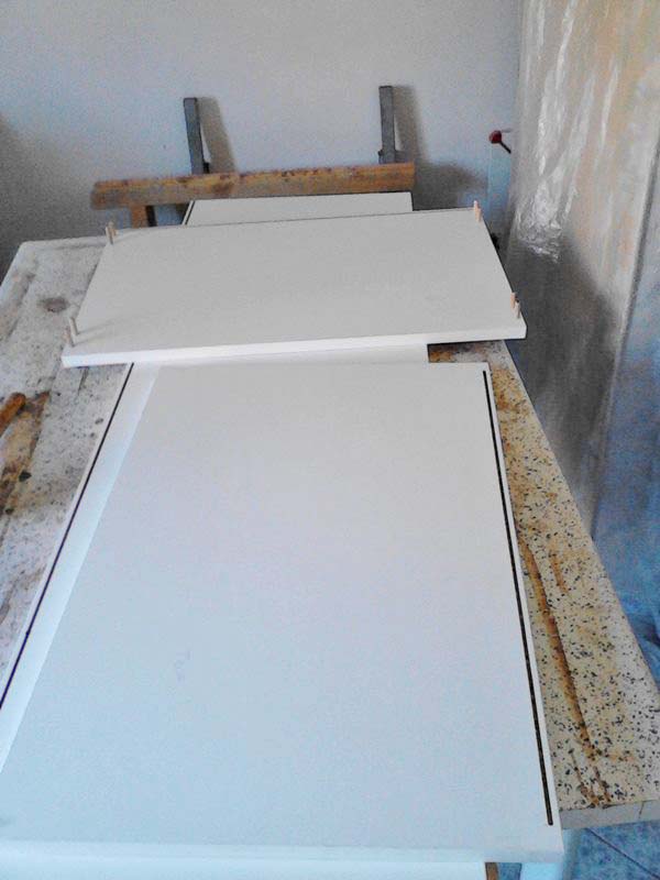 DIY Chipboard Cabinet Sides Drilling and Doweling