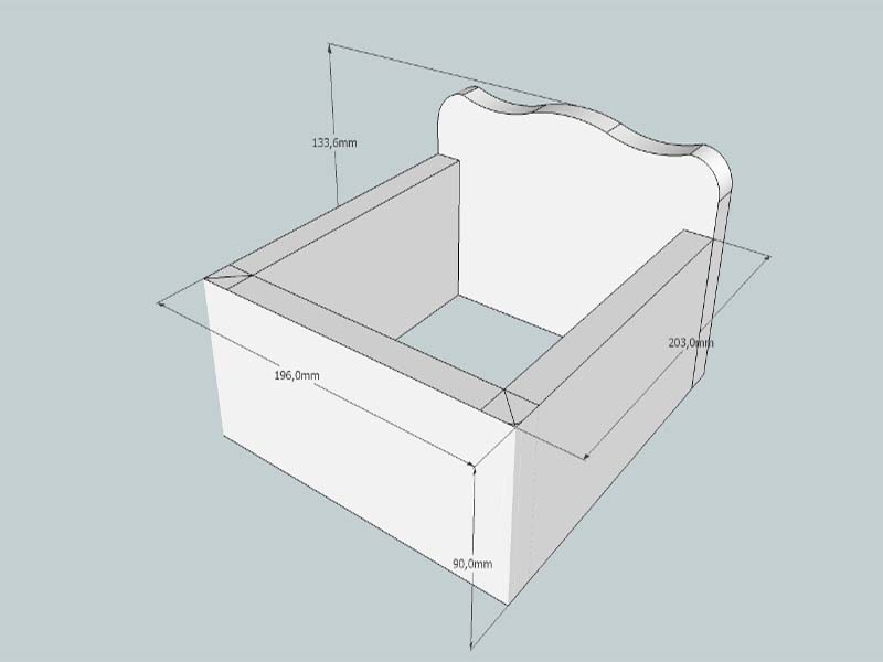 Progetto del contenitore per salviette asciugamani degli ospiti