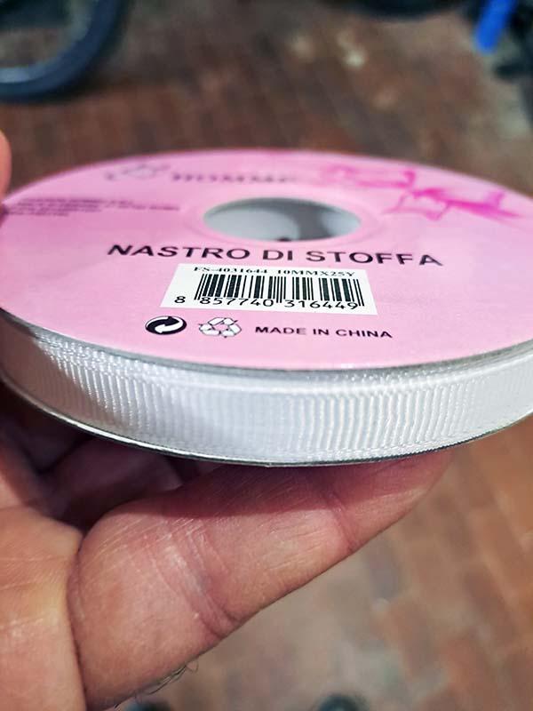 Nastro di stoffa utilizzato per costruire la scala di giacobbe in legno